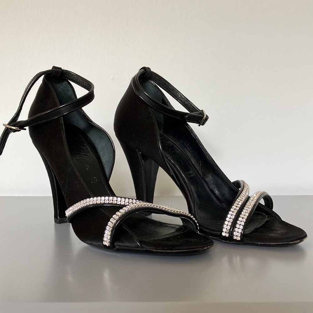 Judith Leiber Crystal Embellished Strapped Heels